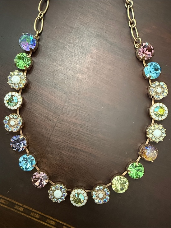 Mariana Jewelry - Mariana Multicolor Crystal Necklace Pastel Green Blue Purple Pink Rose Gold